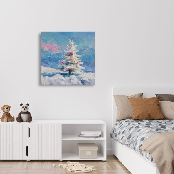 Quadro su tela – Magia invernale con albero di Natale