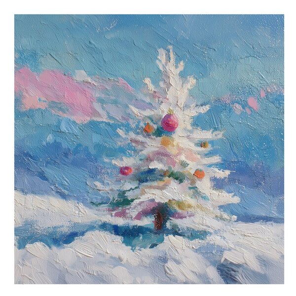 Quadro su tela – Magia invernale con albero di Natale