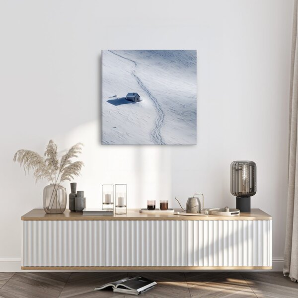 Quadro su tela – Chalet solitario in inverno