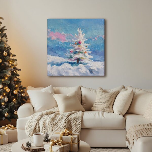 Quadro su tela – Magia invernale con albero di Natale