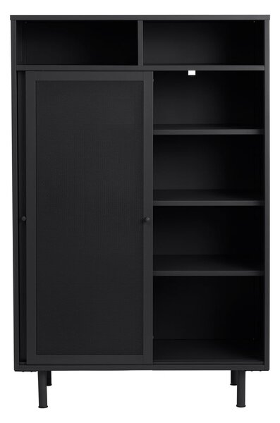Armadietto nero in metallo con ante scorrevoli 90x140x40 cm Veep – Unique Furniture