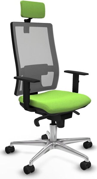 Sedia da ufficio con poggiatesta, modello Horna Piqueras y Crespo 1D086N2, colore pistacchio