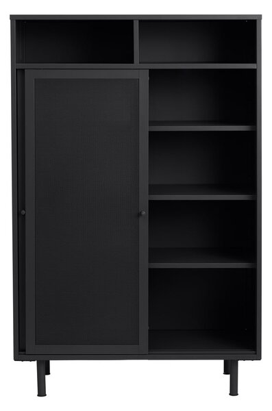 Armadietto nero in metallo con ante scorrevoli 90x140x40 cm Veep – Unique Furniture