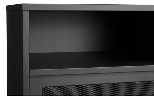 Armadietto nero in metallo con ante scorrevoli 90x140x40 cm Veep – Unique Furniture