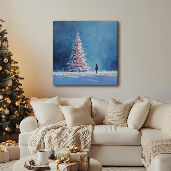 Quadro su tela – Favola invernale con albero di Natale