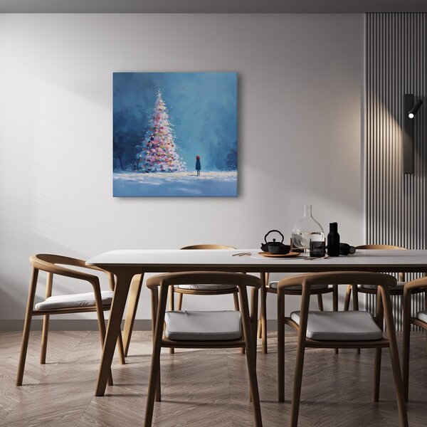 Quadro su tela – Favola invernale con albero di Natale