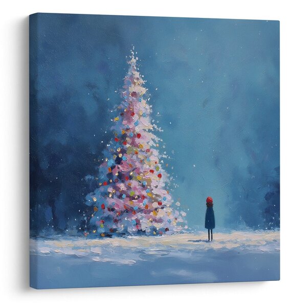 Quadro su tela – Favola invernale con albero di Natale