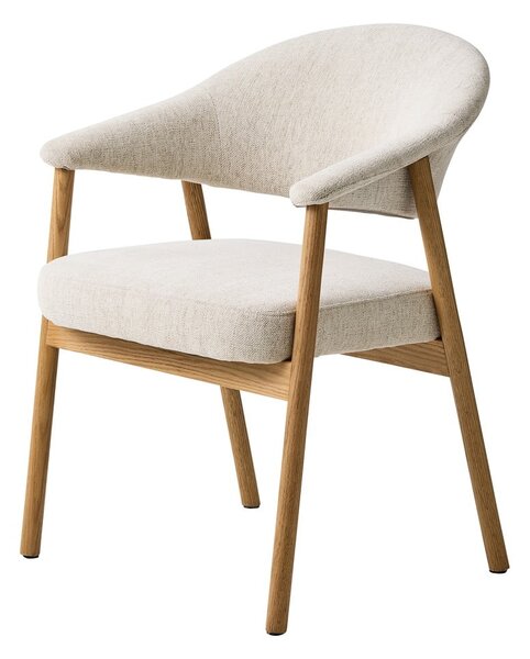 Set di sedie da pranzo color crema in rovere massiccio con braccioli 2 pz Elk – Unique Furniture