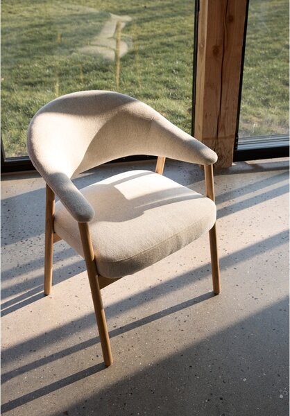 Set di sedie da pranzo color crema in rovere massiccio con braccioli 2 pz Elk – Unique Furniture