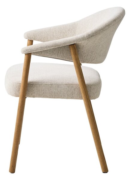 Set di sedie da pranzo color crema in rovere massiccio con braccioli 2 pz Elk – Unique Furniture