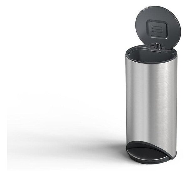 Cestino per la spazzatura color argento lucido in acciaio inox con pedale 30 l Arc – Joseph Joseph