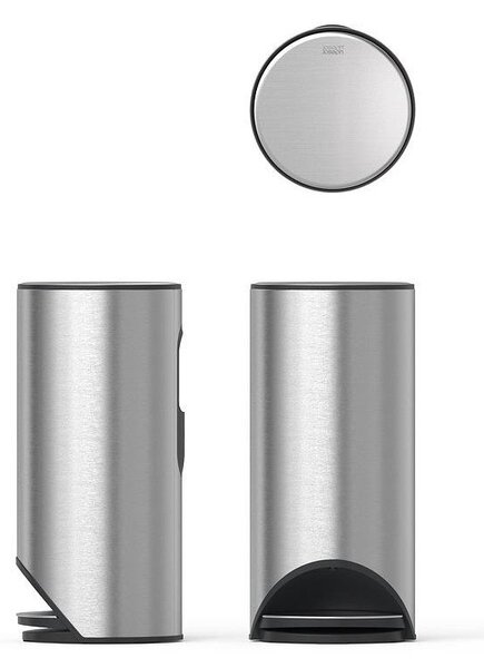 Cestino per la spazzatura color argento lucido in acciaio inox con pedale 30 l Arc – Joseph Joseph