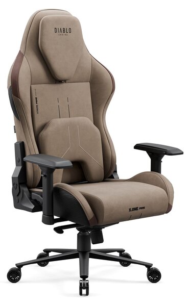 Sedia da gaming Diablo X.One Prime Gaming, sedia da ufficio/scrivania con funzione di raffreddamento, taglia standard, colore grigio elefante