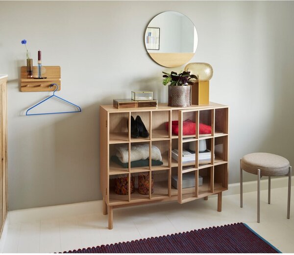 Attaccapanni in rovere naturale con ripiano Space - Hübsch