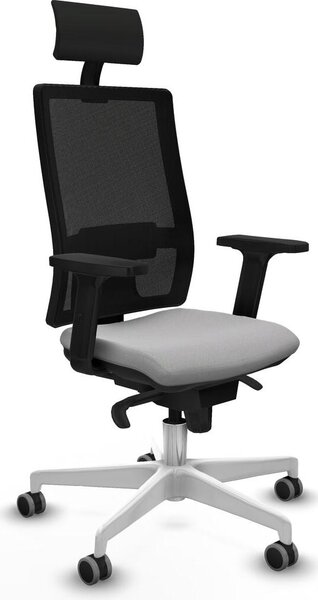 Sedia da ufficio Piqueras y Crespo 2D026G1, colore grigio chiaro