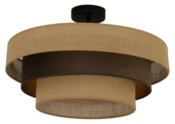 Plafoniera WENTA 1xE27/60W/230V diam. 50 cm iuta/marrone
