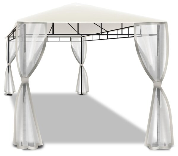 Beusi - gazebo da giardino 3x2 mt in ferro con telo di copertura in poliestere e 4 zanzariere laterali con cerniere e lacci