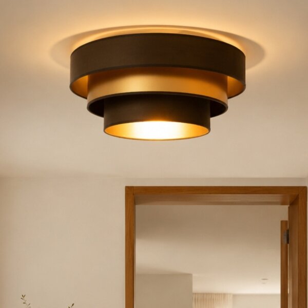 Lampada da soffitto WENTA 1xE27/60W/230V diam. 50 cm marrone/dorato