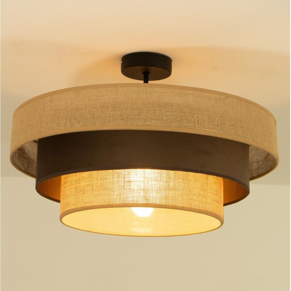 Plafoniera WENTA 1xE27/60W/230V diam. 50 cm iuta/marrone