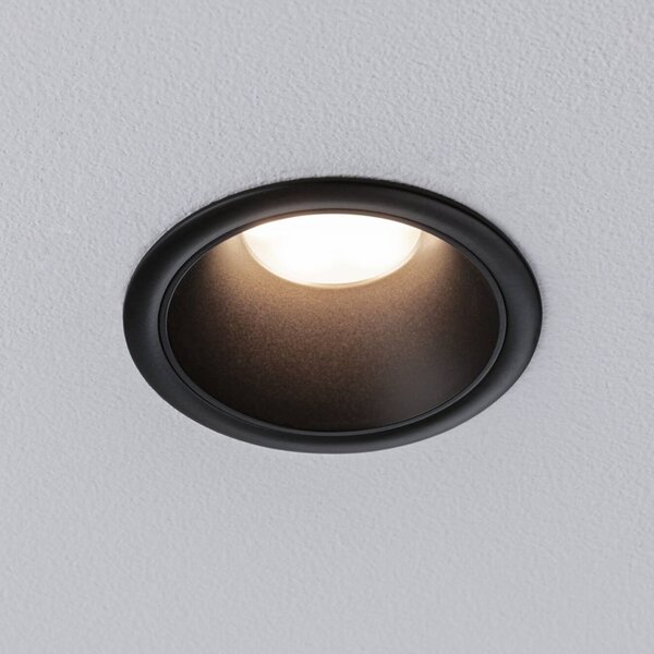 Paulmann luci LED da incasso Cole Coin nera Ø9cm IP44 dimmerabile 3 pezzi Coin,, Nero, Bagno, Metallo, Moderno