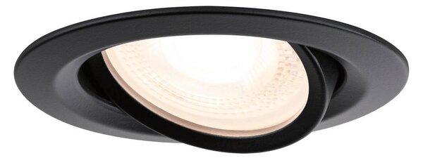 Paulmann Lampada a incasso Nova Plus nera Ø 9 cm GU5.3/GU10 IP65 Plus, dimmerabile, Nero, Bagno, Alluminio, Moderno, Faretto da incasso