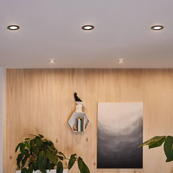 Paulmann Lampada a incasso Nova Plus nera Ø 9 cm GU5.3/GU10 IP65 Plus, dimmerabile, Nero, Bagno, Alluminio, Moderno, Faretto da incasso
