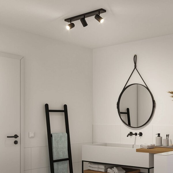 Paulmann Faretto da soffitto Zyli nero lunghezza 60 cm a 2 luci IP44 Zyli, dimmerabile, Nero, Bagno, Metallo, Moderno