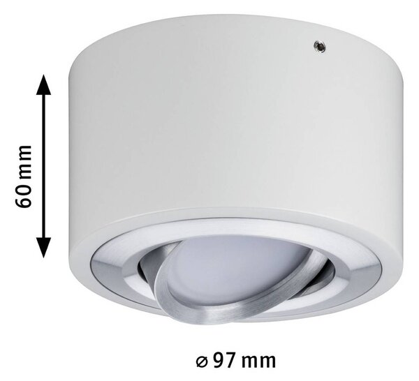 Paulmann plafoniera LED Argun, bianca, Ø 10 cm, metallo dimmerabile, Bianco / Opale, Soggiorno / Sala da pranzo, Metallo, Moderno