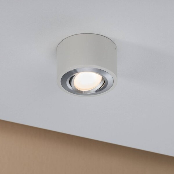 Paulmann plafoniera LED Argun, bianca, Ø 10 cm, metallo dimmerabile, Bianco / Opale, Soggiorno / Sala da pranzo, Metallo, Moderno