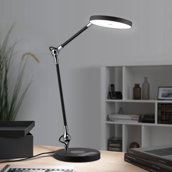 Paulmann Lampada da scrivania Numis, dimmerabile, Nero, Studio / Ufficio, Alluminio, Moderno, Lampada da tavolo LED