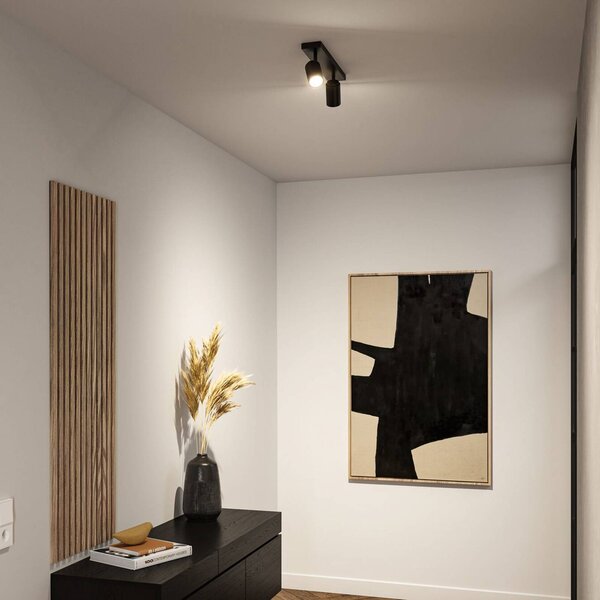 Paulmann Faretto da soffitto Zyli nero lunghezza 40 cm a 2 luci IP44 Zyli, dimmerabile, Nero, Bagno, Metallo, Moderno