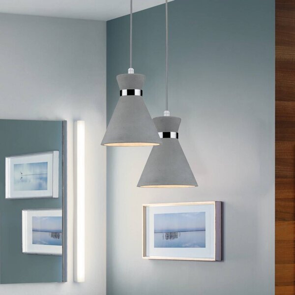 Paulmann Lampada a sospensione Verve, dimmerabile, Alluminio / Grigio / Zincato, Bagno, calcestruzzo / cemento, Moderno, Lampada a sospensione