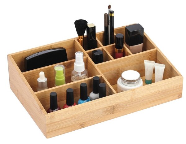 Organizer da bagno di colore naturale in bambù per cosmetici Isalys – MSV