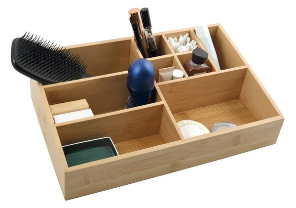 Organizer da bagno di colore naturale in bambù per cosmetici Isalys – MSV