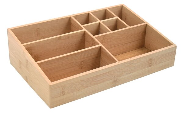 Organizer da bagno di colore naturale in bambù per cosmetici Isalys – MSV