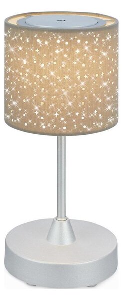 Brilo - Lampada da tavolo ricaricabile dimmerabile LOLE LED/3W/5V IP44 argento