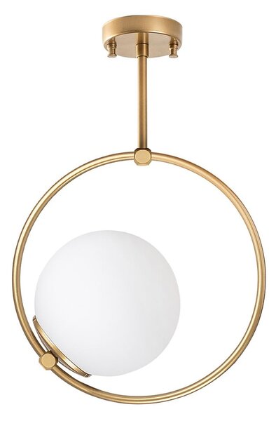 Plafoniera bianca/color ottone con paralume in vetro 39x26 cm Dolunay – Opviq lights
