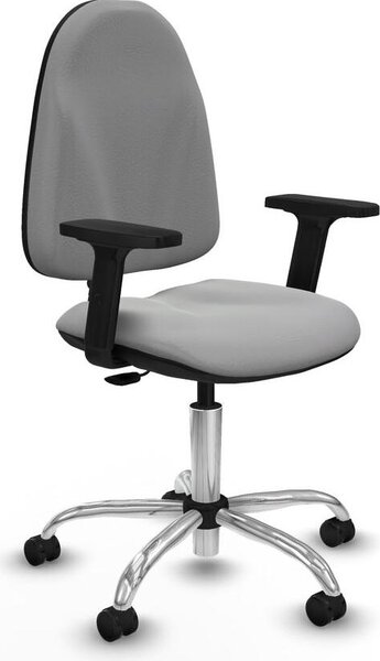 Sedia da ufficio Piqueras y Crespo modello B2D05RF, colore grigio chiaro