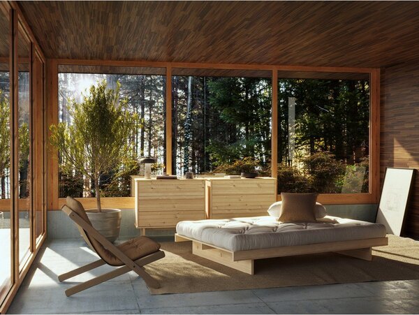 Letto matrimoniale in legno di pino 160x200 cm Kanso - Karup Design