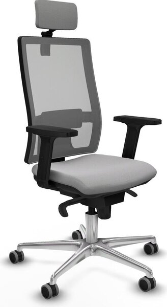Sedia da ufficio Piqueras y Crespo, modello 2D086G2, colore grigio chiaro