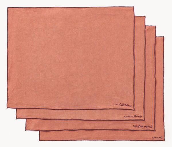 Tovagliette in lino con ricamo Cosmo 4 pz