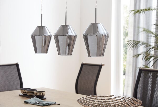 EGLO lampada a sospensione MURMILLO cromo e nero 96774