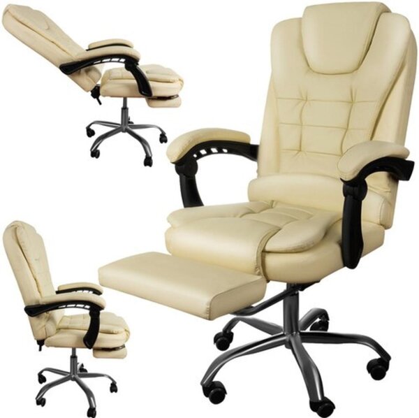Sedia da ufficio con poggiapiedi - bianco Malatec 23287