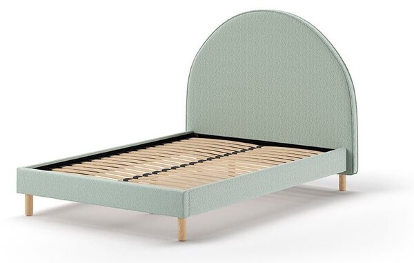 Letto singolo imbottito verde con griglia 140x200 cm MOON - Vipack