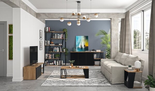 Tavolino con piano in legno di noce 40x40 cm Albi - TemaHome