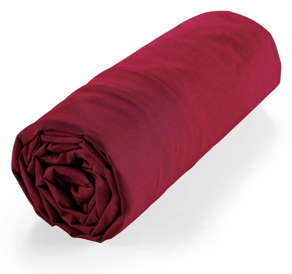 Lenzuolo rosso elasticizzato in cotone biologico 180x200 cm Biolina - douceur d'intérieur