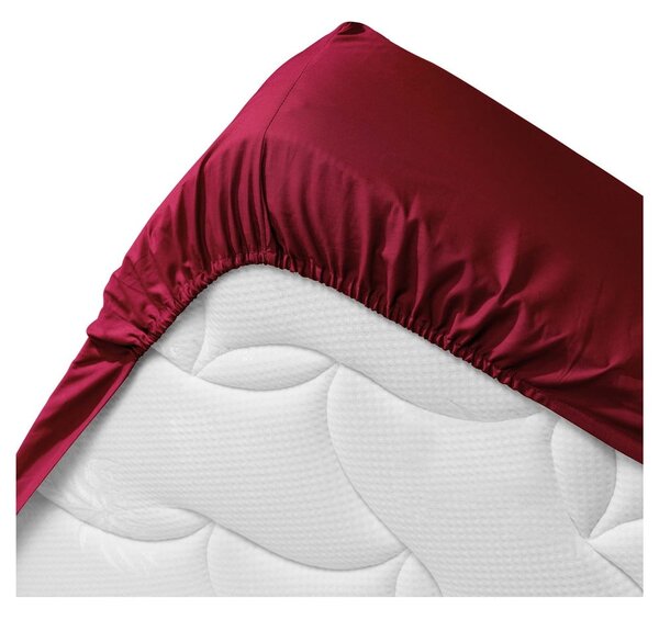 Lenzuolo rosso elasticizzato in cotone biologico 180x200 cm Biolina - douceur d'intérieur