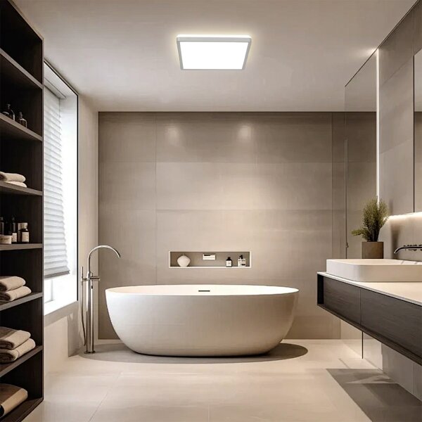 Brilagi - Plafoniera LED per bagno ULTRA SLIM LED/24W/230V 42x42 cm argento IP54