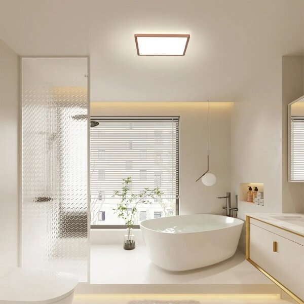 Brilagi - Plafoniera LED per bagno Ultra Slim, 18W/230V, 30x30 cm, oro rosa, IP54