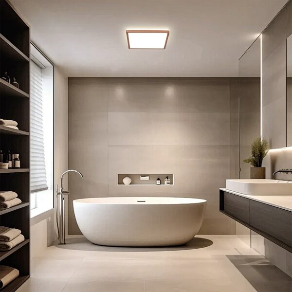 Brilagi - Plafoniera LED per bagno Ultra Slim, 18W/230V, 30x30 cm, oro rosa, IP54